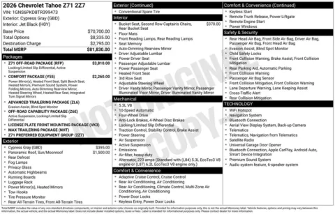 Photos of 2026 Chevrolet Tahoe Z71 for sale in Omaha, NE at Gregg Young Chevrolet of Omaha