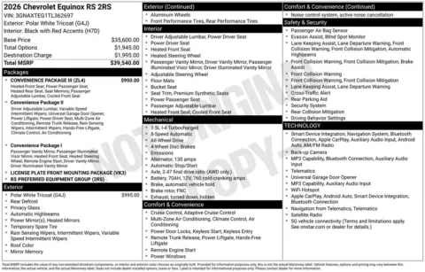 Photos of 2026 Chevrolet Equinox RS for sale in Omaha, NE at Gregg Young Chevrolet of Omaha