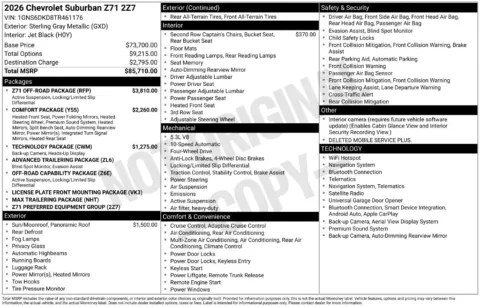 Photos of 2026 Chevrolet Suburban Z71 for sale in Omaha, NE at Gregg Young Chevrolet of Omaha