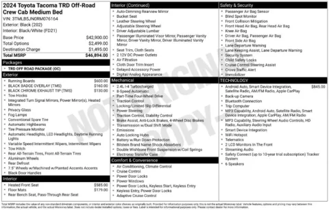 Photos of 2024 Toyota Tacoma TRD Off-Road for sale in Omaha, NE at Gregg Young Chevrolet of Omaha