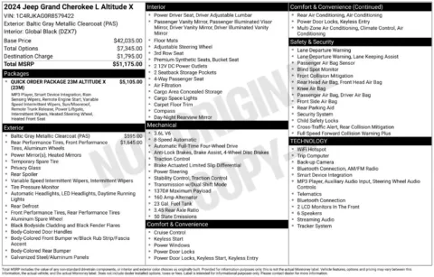 Photos of 2024 Jeep Grand Cherokee L Altitude X for sale in Omaha, NE at Gregg Young Chevrolet of Omaha