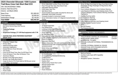 Photos of 2025 Chevrolet Silverado 1500 Custom Trail Boss for sale in Omaha, NE at Gregg Young Chevrolet - Omaha