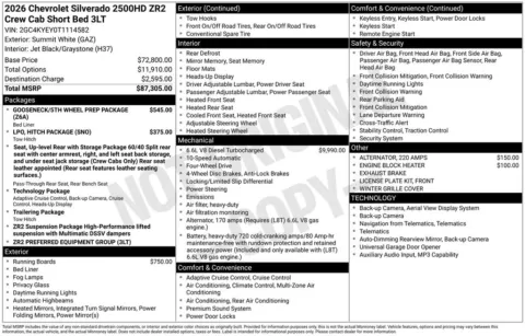 Photos of 2026 Chevrolet Silverado 2500HD ZR2 for sale in Omaha, NE at Gregg Young Chevrolet - Omaha