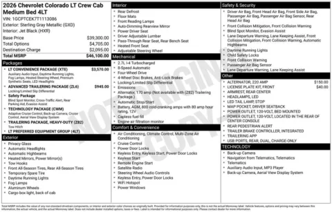 Photos of 2026 Chevrolet Colorado LT for sale in Omaha, NE at Gregg Young Chevrolet of Omaha