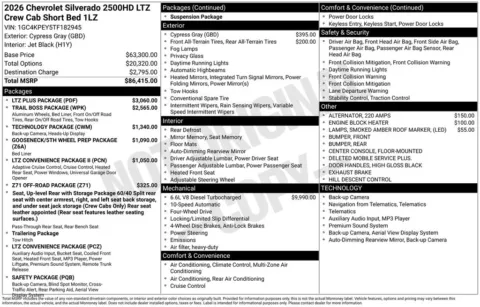 Photos of 2026 Chevrolet Silverado 2500HD LTZ for sale in Omaha, NE at Gregg Young Chevrolet of Omaha