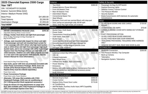 Photos of 2025 Chevrolet Express 2500 Work Van for sale in Omaha, NE at Gregg Young Chevrolet of Omaha