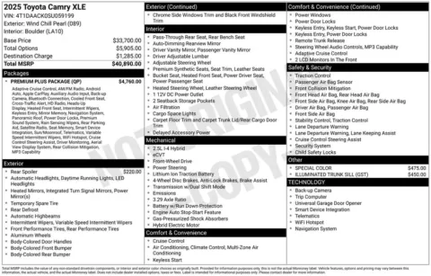 Photos of 2025 Toyota Camry XLE for sale in Omaha, NE at Gregg Young Chevrolet of Omaha