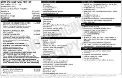 Photos of 2026 Chevrolet Tahoe RST for sale in Omaha, NE at Gregg Young Chevrolet of Omaha