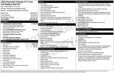 Photos of 2026 Chevrolet Colorado Z71 for sale in Omaha, NE at Gregg Young Chevrolet of Omaha