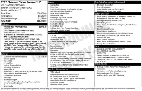 Photos of 2026 Chevrolet Tahoe Premier for sale in Omaha, NE at Gregg Young Chevrolet of Omaha