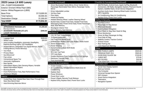 Photos of 2025 Lexus LX 600 Luxury for sale in Omaha, NE at Gregg Young Chevrolet of Omaha