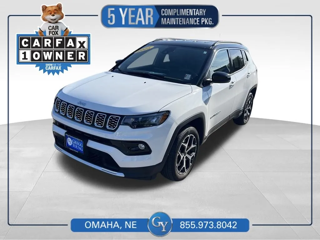White 2025 Jeep Compass Limited for sale in Omaha, NE