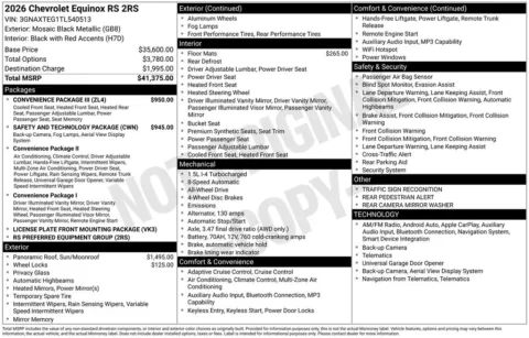 Photos of 2026 Chevrolet Equinox RS for sale in Omaha, NE at Gregg Young Chevrolet of Omaha