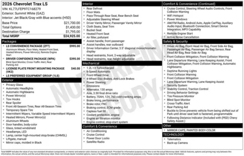Photos of 2026 Chevrolet Trax LS for sale in Omaha, NE at Gregg Young Chevrolet of Omaha