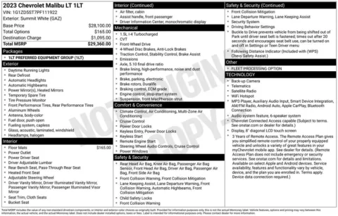 Photos of 2023 Chevrolet Malibu LT for sale in Omaha, NE at Gregg Young Chevrolet of Omaha