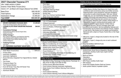 Photos of 2027 Chevrolet Traverse Z71 for sale in Omaha, NE at Gregg Young Chevrolet of Omaha