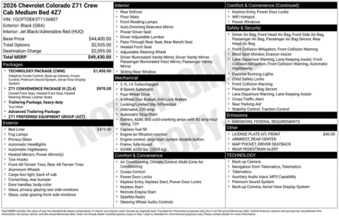 Photos of 2026 Chevrolet Colorado Z71 for sale in Omaha, NE at Gregg Young Chevrolet - Omaha