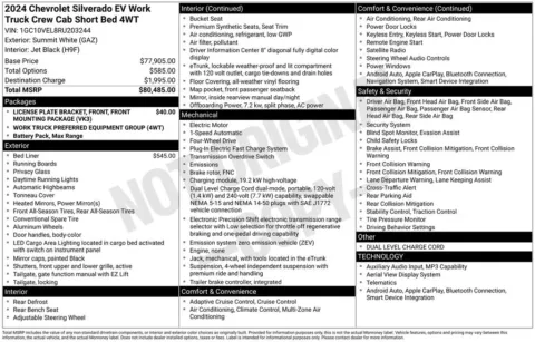 White 2024 Chevrolet Silverado EV Work Truck for sale in Omaha, NE