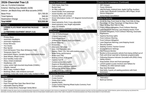 Photos of 2026 Chevrolet Trax LS for sale in Omaha, NE at Gregg Young Chevrolet of Omaha