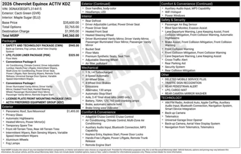 Photos of 2026 Chevrolet Equinox ACTIV for sale in Omaha, NE at Gregg Young Chevrolet of Omaha