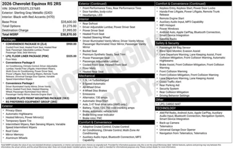 Photos of 2026 Chevrolet Equinox RS for sale in Omaha, NE at Gregg Young Chevrolet of Omaha