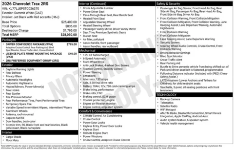 Photos of 2026 Chevrolet Trax 2RS for sale in Omaha, NE at Gregg Young Chevrolet of Omaha