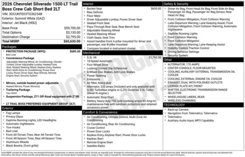 Photos of 2026 Chevrolet Silverado 1500 LT Trail Boss for sale in Omaha, NE at Gregg Young Chevrolet of Omaha