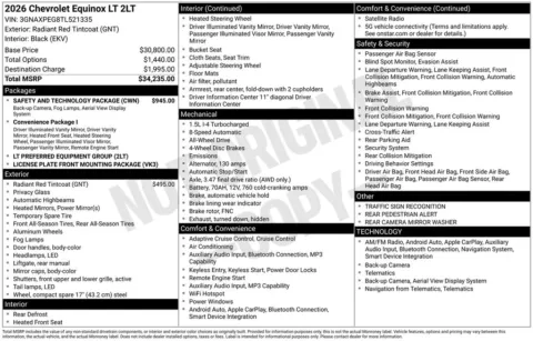 Photos of 2026 Chevrolet Equinox LT for sale in Omaha, NE at Gregg Young Chevrolet of Omaha