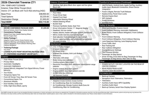 Photos of 2026 Chevrolet Traverse Z71 for sale in Omaha, NE at Gregg Young Chevrolet of Omaha