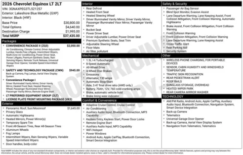 Photos of 2026 Chevrolet Equinox LT for sale in Omaha, NE at Gregg Young Chevrolet of Omaha