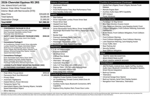 Photos of 2026 Chevrolet Equinox RS for sale in Omaha, NE at Gregg Young Chevrolet of Omaha