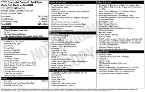 Photos of 2026 Chevrolet Colorado Trail Boss for sale in Omaha, NE at Gregg Young Chevrolet of Omaha