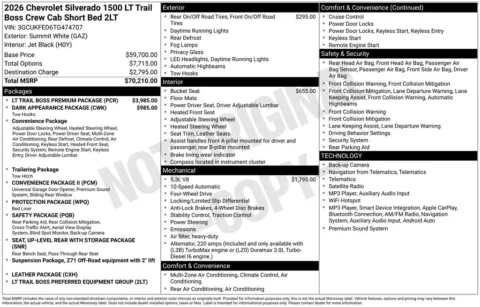 Photos of 2026 Chevrolet Silverado 1500 LT Trail Boss for sale in Omaha, NE at Gregg Young Chevrolet of Omaha