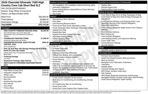 Photos of 2026 Chevrolet Silverado 1500 High Country for sale in Omaha, NE at Gregg Young Chevrolet of Omaha
