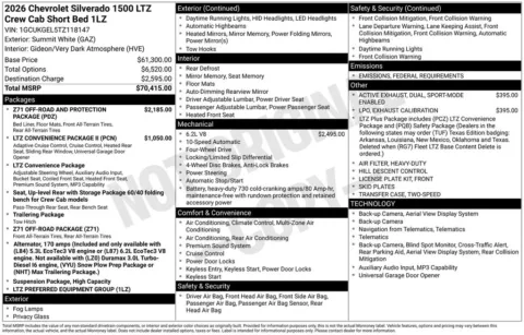 Photos of 2026 Chevrolet Silverado 1500 LTZ for sale in Atlantic, IA at Gregg Young Automotive of Atlantic - Chevrolet GMC