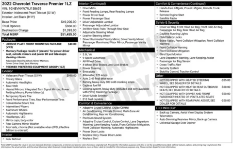 Photos of 2022 Chevrolet Traverse Premier for sale in Atlantic, IA at Gregg Young Automotive of Atlantic - Chevrolet GMC