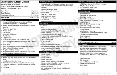 Photos of 2023 Subaru Outback Limited for sale in Atlantic, IA at Gregg Young Chevrolet GMC Atlantic