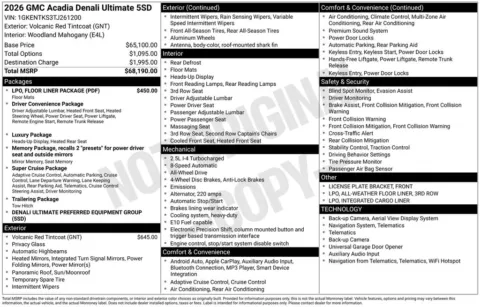 Photos of 2026 GMC Acadia Denali Ultimate for sale in Atlantic, IA at Gregg Young Automotive of Atlantic - Chevrolet GMC