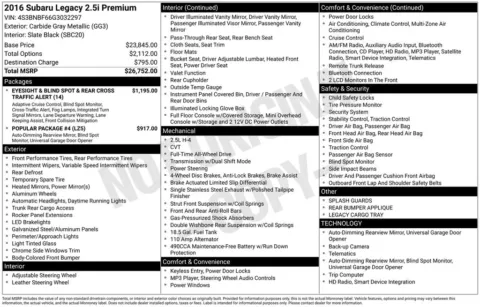 Photos of 2016 Subaru Legacy 2.5i for sale in Atlantic, IA at Gregg Young Automotive of Atlantic - Chevrolet GMC