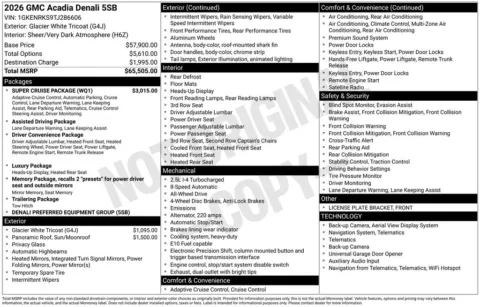 Photos of 2026 GMC Acadia Denali for sale in Atlantic, IA at Gregg Young Automotive of Atlantic - Chevrolet GMC