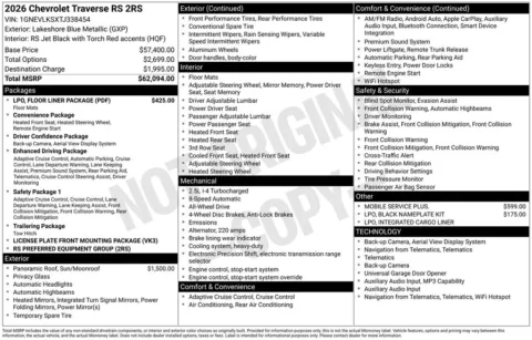 Photos of 2026 Chevrolet Traverse RS for sale in Atlantic, IA at Gregg Young Chevrolet GMC Atlantic