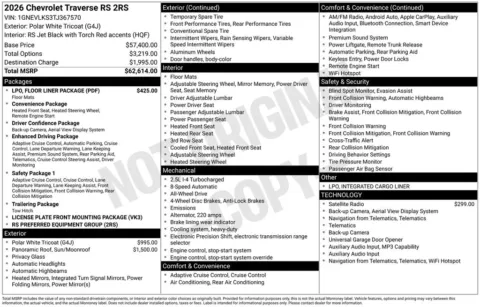 Photos of 2026 Chevrolet Traverse RS for sale in Atlantic, IA at Gregg Young Chevrolet GMC Atlantic