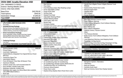 Photos of 2026 GMC Acadia Elevation for sale in Indianola, IA at Gregg Young Buick GMC Indianola