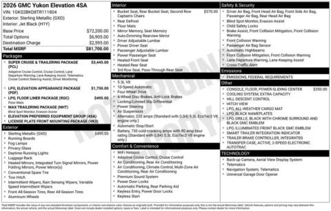 Photos of 2026 GMC Yukon Elevation for sale in Indianola, IA at Gregg Young Buick GMC Indianola