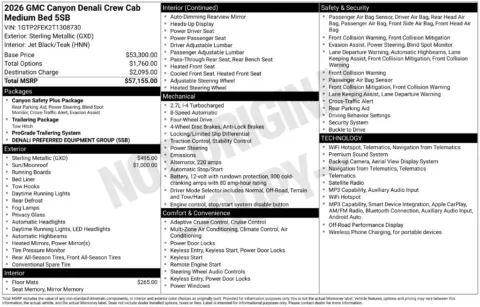 Photos of 2026 GMC Canyon Denali for sale in Indianola, IA at Gregg Young Buick GMC Indianola