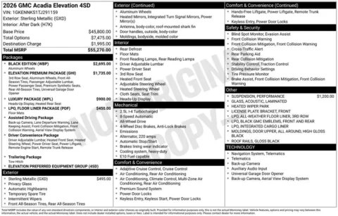 Photos of 2026 GMC Acadia Elevation for sale in Indianola, IA at Gregg Young Buick GMC Indianola