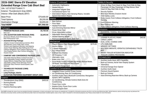 Photos of 2026 GMC Sierra EV Elevation for sale in Columbus, NE at Gregg Young Chevrolet GMC of Columbus