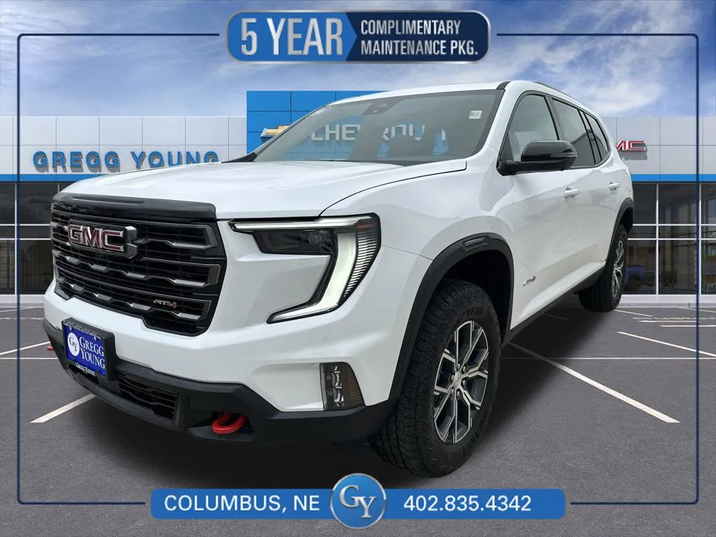 White 2026 GMC Acadia AT4 for sale in Columbus, NE