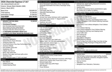 Photos of 2026 Chevrolet Equinox LT for sale in Norwalk, IA at Gregg Young Chevrolet of Norwalk