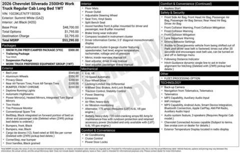 Photos of 2026 Chevrolet Silverado 2500 HD Work Truck for sale in Norwalk, IA at Gregg Young Chevrolet of Norwalk